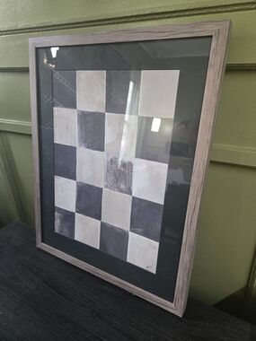 Target Neutral Checkerboard Framed Wall Art - Black & Cream